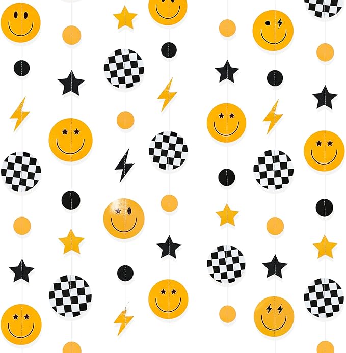 One Happy Dude 1st Birthday Decorations Black Yellow Smile Face