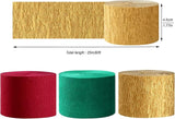 Red-Green Gold Party-Decorations Christmas Streamers - 9 Rolls New