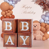 Baby Shower Decorations Boxes with Letters for Gender Reveal Wood 4
