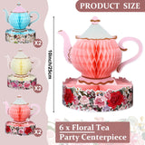 Wettarn 6 Pcs Floral Tea Party Decorations Princess Party Teapot