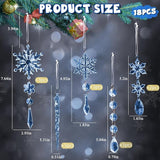 18pcs Crystal Christmas Ornaments for Christmas Tree Decorations-