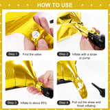 Black and Gold Square Foil Balloons 25 Pcs Metallic Black and Gold