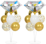 Engagement Party Balloons Stand Kit 2 Sets With 2 Diamond Ring Foil