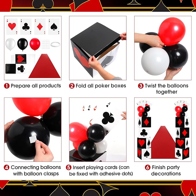 52 Pcs Casino Themed Decorations Set Las Vegas Game Night Entryway