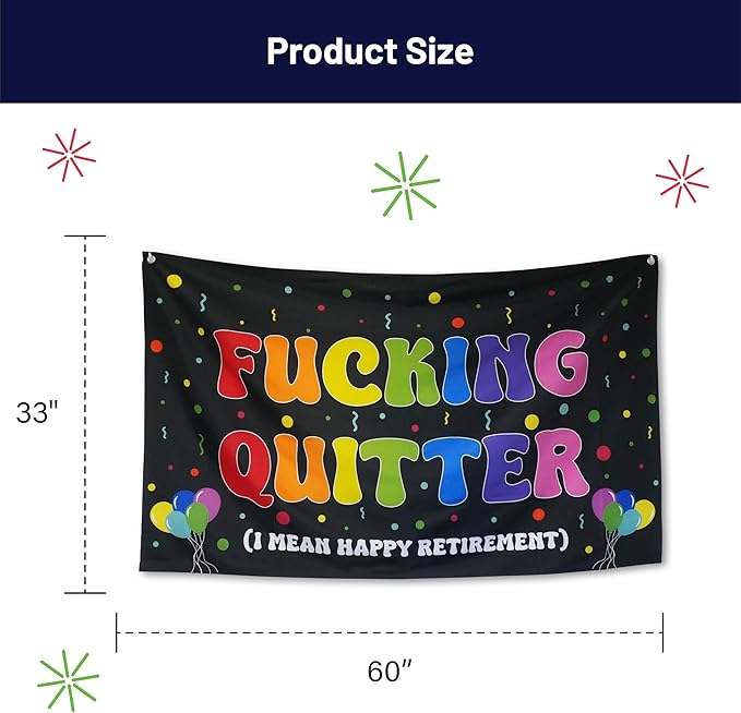 Funny Party Banner 60" x 33" – Hilarious Party Decoration for Adults,