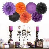 Black Orange Purple Halloween Party Decorations 20pcs Paper Lanterns