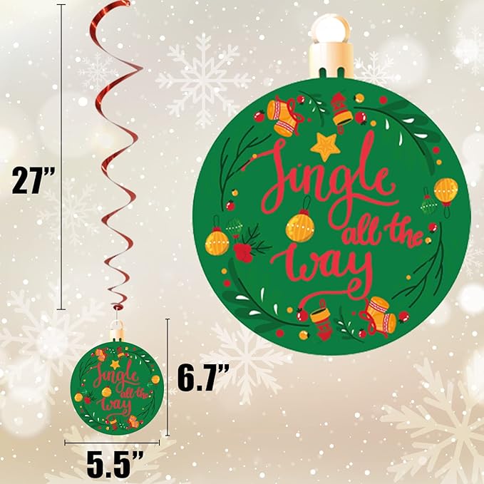 36 Pcs Christmas Decorations Hanging Swirls for Christmas Party