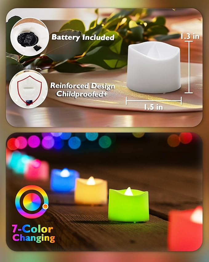 Homemory Multi Color Changing Tea Lights Candles Battery Operated,