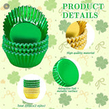 JarThenaAMCS 200Pcs St. Patrick's Day Foil Cupcake Liners Baking Cups