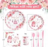 168Pcs Baby Shower Decorations for Girl, Pink Floral Baby Shower