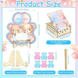 63 Bear Gender Reveal Baby Shower Guest Book Alternatives Set Baby