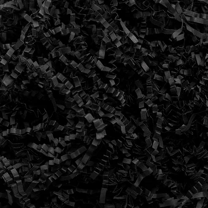 Mefleet 2 LB Crinkle Cut Paper Shred Filler Black Crinkle Shredded