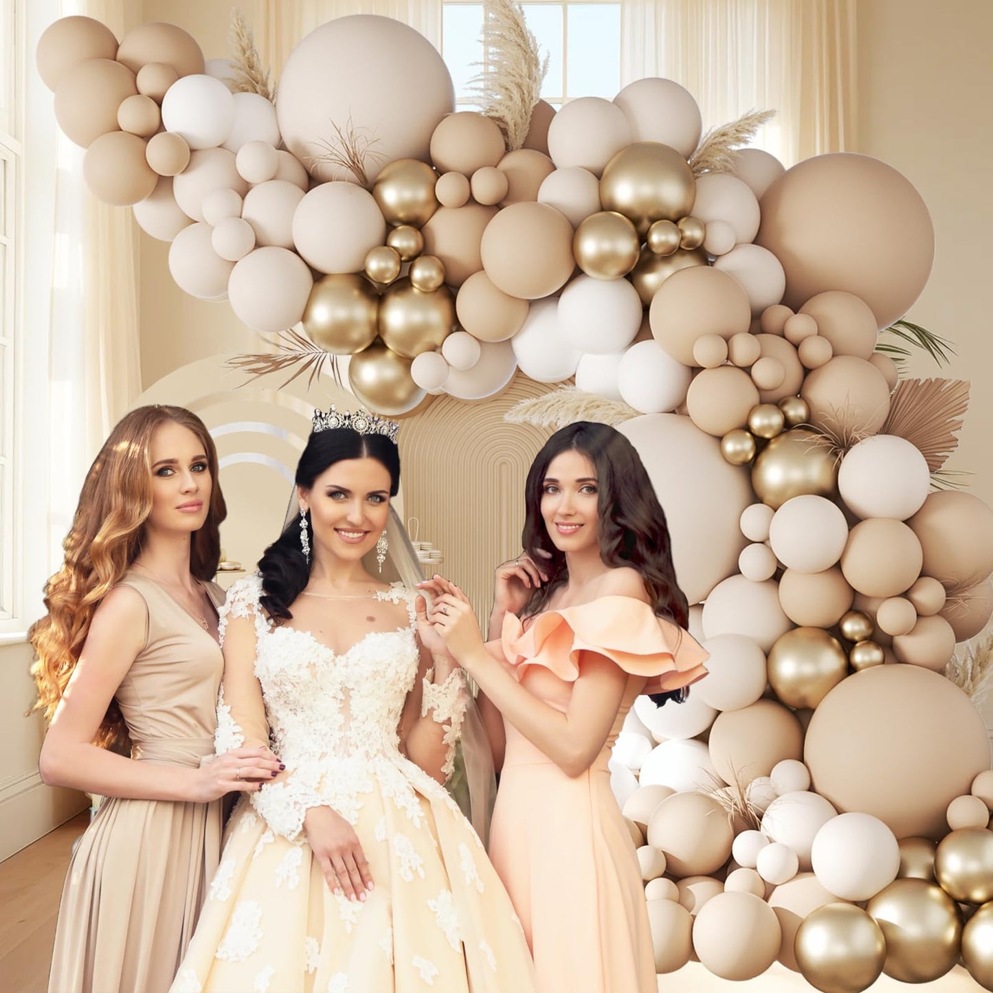 147pcs Neutral Balloon Arch Kit, Neutral Balloon Garland with Nude