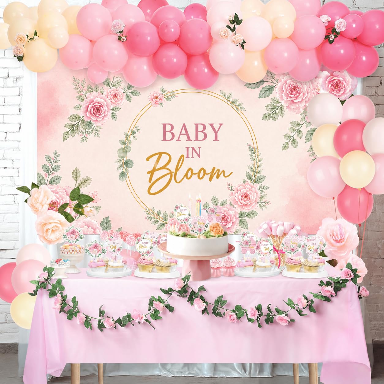 Kriyokiaa Baby in Bloom Baby Shower Decorations for Girl Balloon Arch