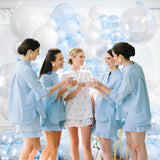 Blue Balloon Arch Kit 177Pcs Blue and White Balloon Arch Kit with