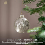Christmas Ball Ornaments Set of 12pcs-3.15” Silver Mercury Glass Xmas