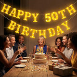 17 Pcs 50th Birthday Party Decoration Happy 50th Birthday Light up