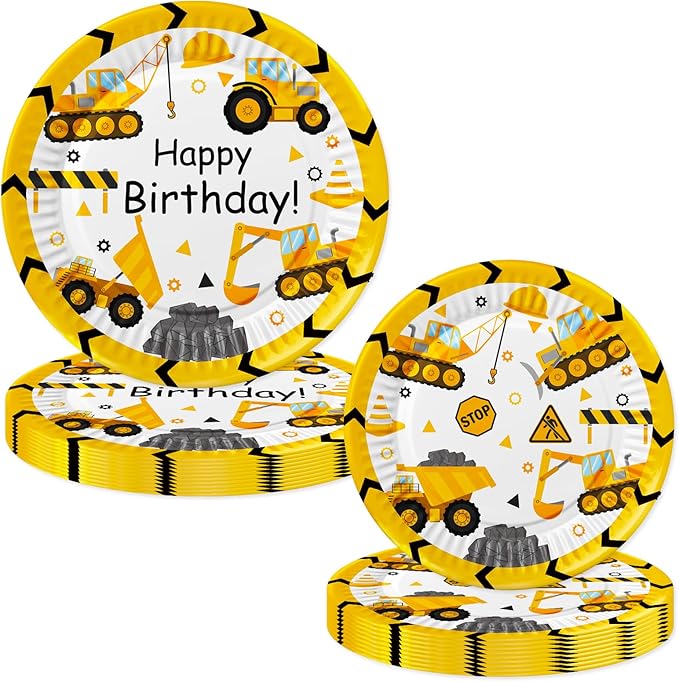 118 Pcs Construction Birthday Party Decorations Dump Truck Paper