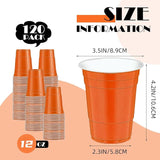 120 pcs Orange plastic cups Halloween plastic Disposable cups 12 oz