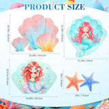 4 Pcs Large 22 x 30 Mermaid Cardboard Cutouts Mermaid under the sea