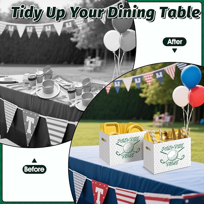 2PCS Golf Utensil Holder Paper Utensil Caddy for Golf Party
