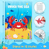 24 Under the Sea Mini Coloring Books Kids with 24 Stacking Crayons