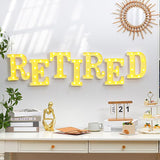 7 Pcs Retired Large LED Letter Sign LED Lights Battery Powered Table