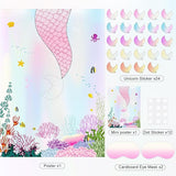 ASTARON Pin The Tail on The Mermaid Game for Birthday Party, Mermaid