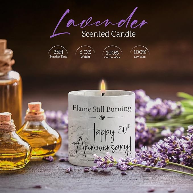 50th Anniversary Candle 50th Wedding Anniversary Present for Couple