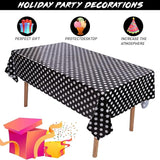 Kesfey 5 Packs Black and White Dots Table Cloth 54x108 Inch Black
