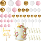 MIAHART Ball Cake Toppers Boho Grass Cake Topper Ball Cake Insert Whit