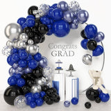 Amandir 153pcs Blue and Black Balloons Arch Garland Kit Different