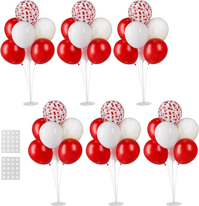 Voircoloria 6 Sets Balloon Stand Kits, Balloon Sticks with Base for #3