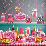Pink Movie Night Party Decorations 36Pcs Now Showing Party Supplies