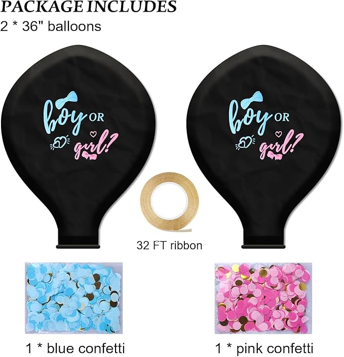 Thickened Gender Reveal Balloon 2pcs Gender Reveal Confetti Balloons