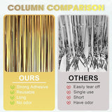 Voircoloria 3 Pack 3.3 x 8.2 ft Matte Dark Gold Foil Fringe Backdrop