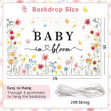 Wildflower Baby in Bloom Backdrop Banner Baby Shower Decorations for