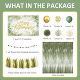 Sage Green Retirement Party Decorations Happy Retirement Banner Foil