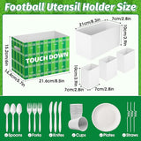 2PCS Football Utensil Holder Paper Utensil Caddy for Football Party