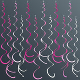 36 Pcs Hot Pink Hanging Swirl Decorations Ombre Pink White Felt Swirl