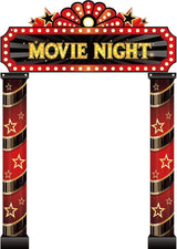 3 Pcs Movie Night Porch Sign Banner Movie Theme Party Decorations