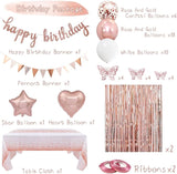 Rose Gold Birthday Decorations Rose Gold Happy Bday Banner Balloons