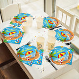 96 Pcs Beach Party Supplies Paper Plates Napkins Summer Beach