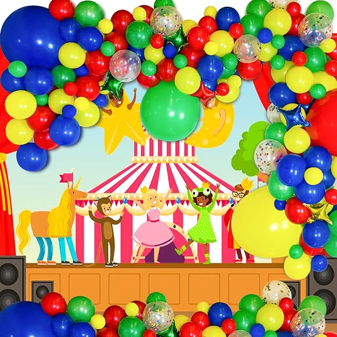 Red Blue Green Yellow Balloons 100 Pack 12 Inch Matte Blue Yellow Red