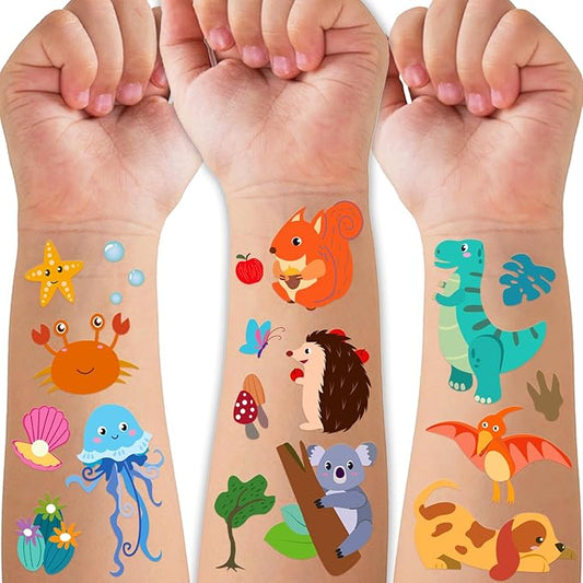 36 Sheets Temporary Tattoo, Animal Bear Tiger Elephant Panda Squirrel