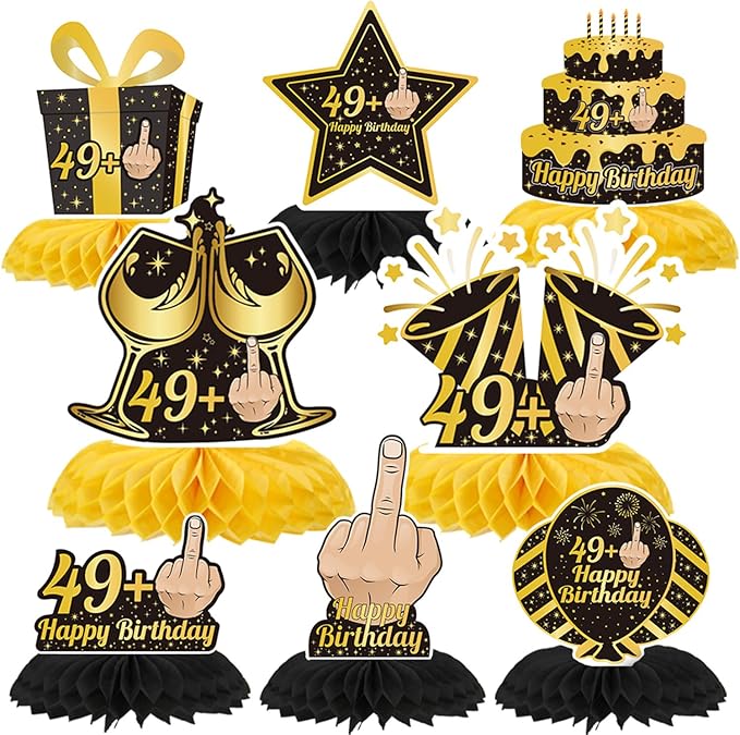 Funny 50th Birthday Decorations - 8PCS Over the Hill 50th Birthday