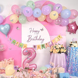 2nd Birthday Decoration for Girls Easter Pastel Rainbow 2nd Balloon