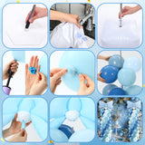 Kasyat Dusty Blue Bow Balloon Column Stand Kit Retro Baby Blue Balloon
