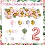 231 PCs Two Wild Birthday Decorations Girl Hombae Jungle Safari