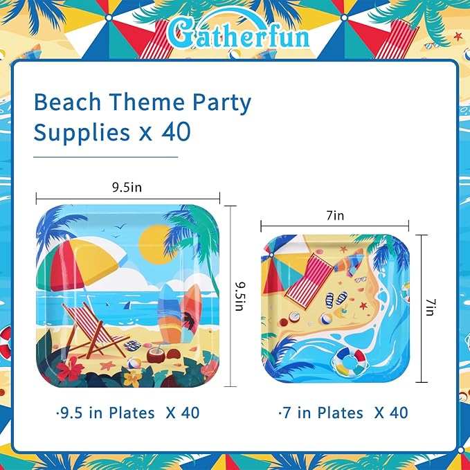 80 PCS Beach Theme Party Supplies Set Ultimate Summer Pool Pack with